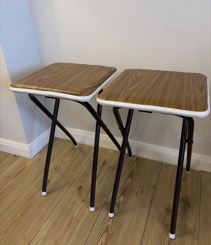 Vintage folding stools pair - stools,