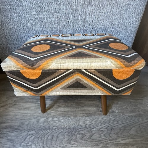 Retro geometric footstool - geometric,