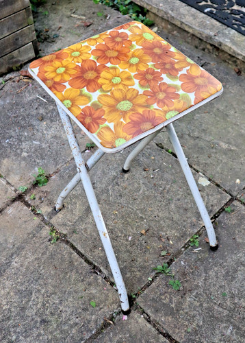 Vintage 1970s folding stool - folding,