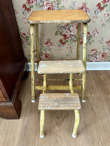 Vintage metal folding step - metal,