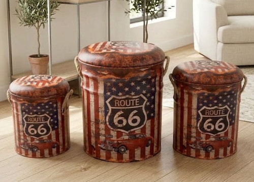 Route barrel storage stool - storage,
