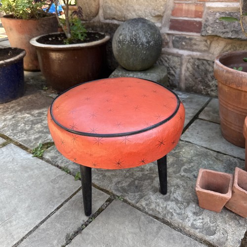 Vibtage foot stool orange with - vibtage,