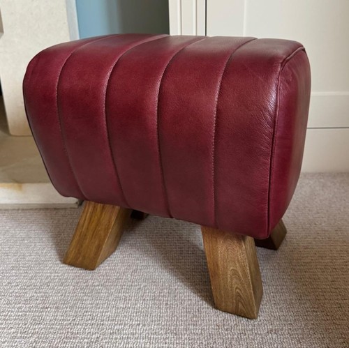 Red leather stool - stool, /