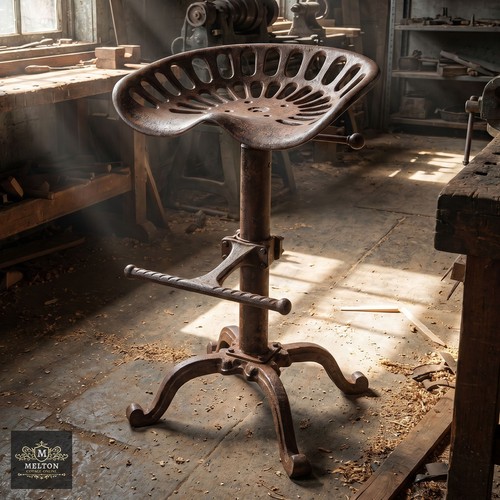 Cast iron tractor stool seat - stool,