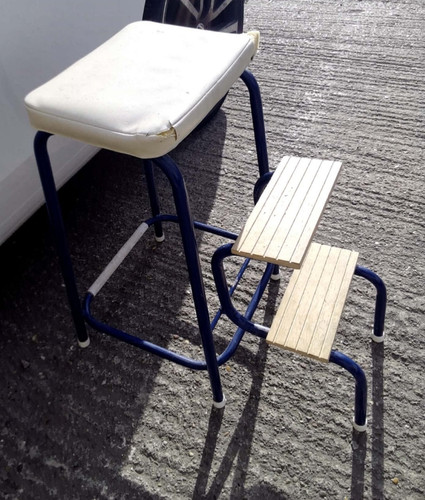 Vintage retro metal and wood