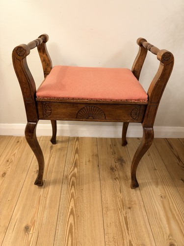 Vintage wooden piano - piano, stool