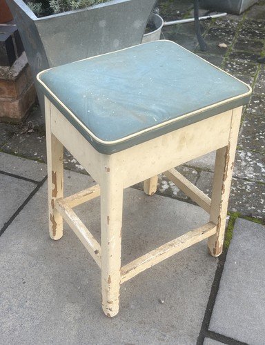 Vintage vinyl kitchen stool - vintage,