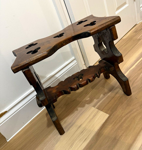 Vintage gothic wooden - vintage, stool