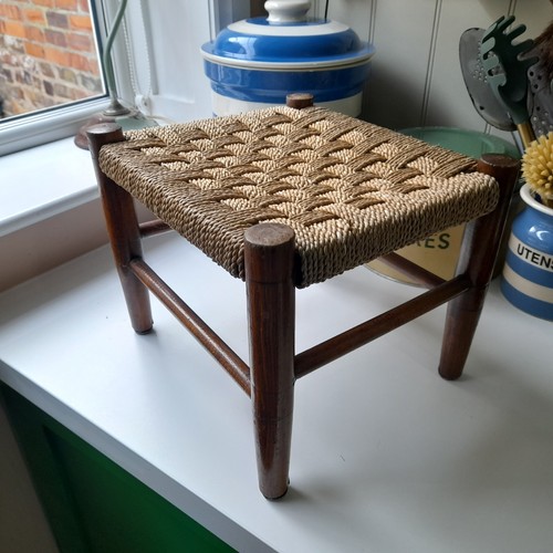 Vintage woven cord - woven-cord, wooden