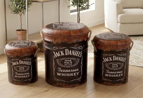 Whiskey black metal stool - jd,
